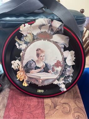 Coca Cola Black and Red Decorative Floral Serving Tray